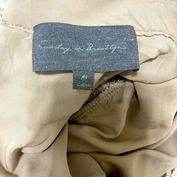 Anthropologie x Sunday in Brooklyn Gold Mock Neck Long Sleeve Metallic Top - Picture 7 of 7